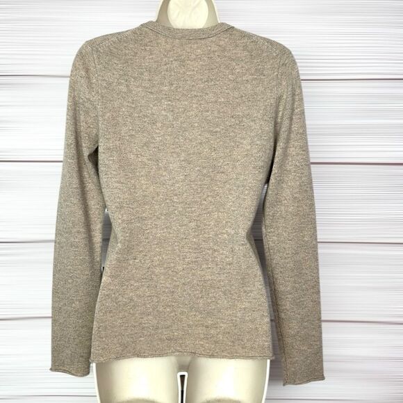 KEIRA Cashmere Sweater Tan V-Neck Pullover Lightweight Soft size S - Picture 3 of 9